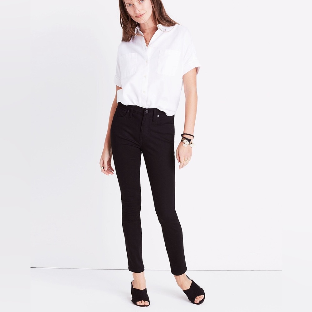 Madewell Size 28 Black 9 Inch High Rise Skinny Jeans ISKO Stay Black Jeans G1202